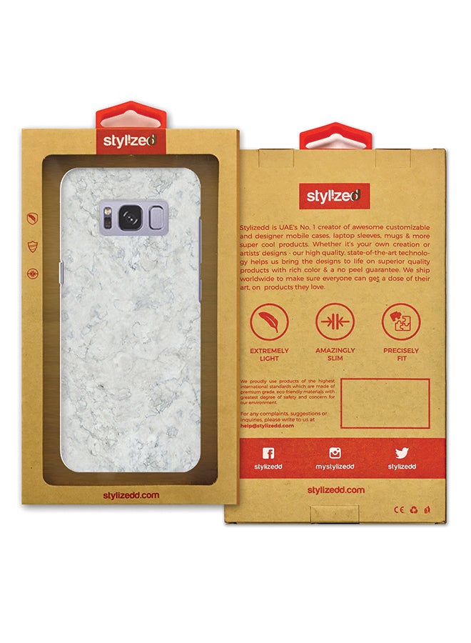 ستايلايزد غطاء محكم فاخر رفيع ذو مظهر غير لامع لهاتف سامسونج جالاكسي S8 أسود رخامي - Image 3