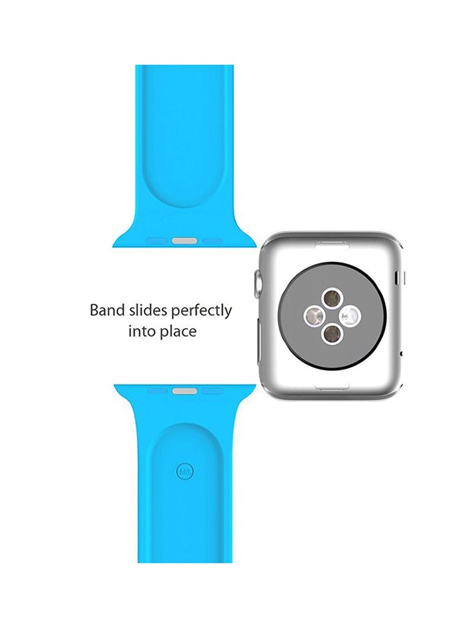Ozone Silicone Replacement Wristband Strap For Apple Watch 42mm Blue - Image 5