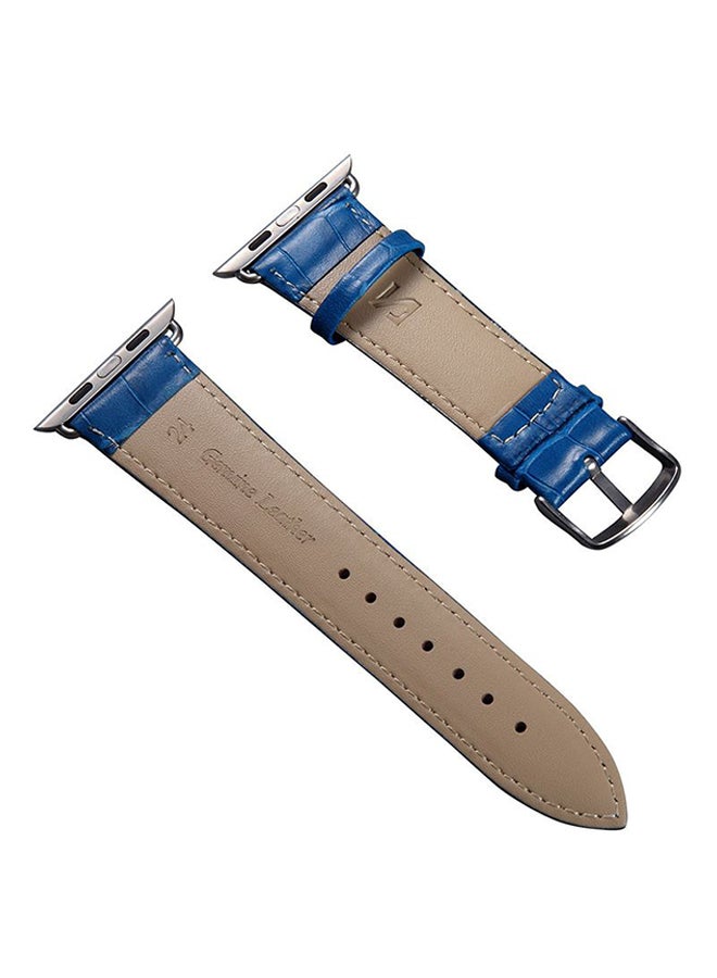 Ozone - Leather Wristband Strap For Apple Watch 42mm Blue - Image 1
