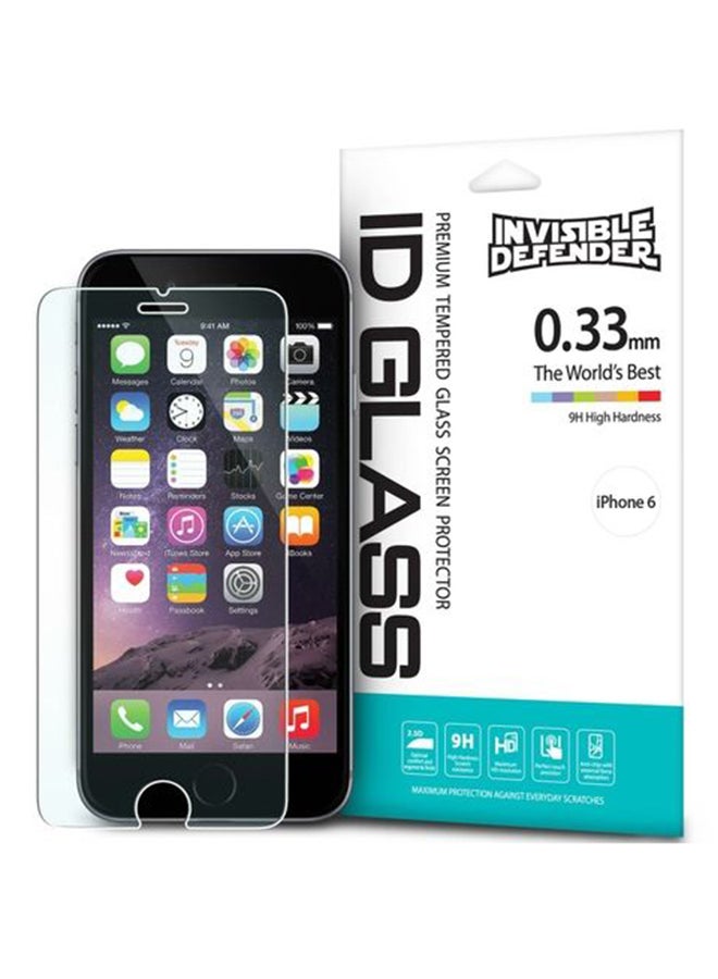 رينجك لاصقة حماية الشاشة إنفيزبل ديفندر مصنوعة من الزجاج ID بسمك 0.33 مم ذات وضوح بجودة عالية الدقة لهاتف أبل آيفون 6 شفاف - Image 1