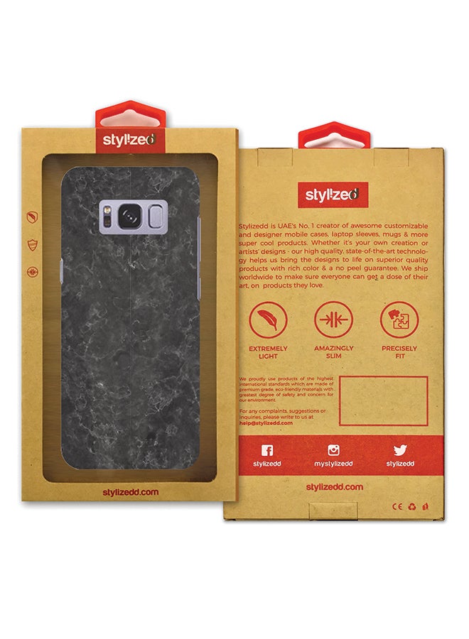 ستايلايزد غطاء محكم فاخر رفيع ذو مظهر غير لامع لهاتف سامسونج جالاكسي S8 أبيض رخامي - Image 3