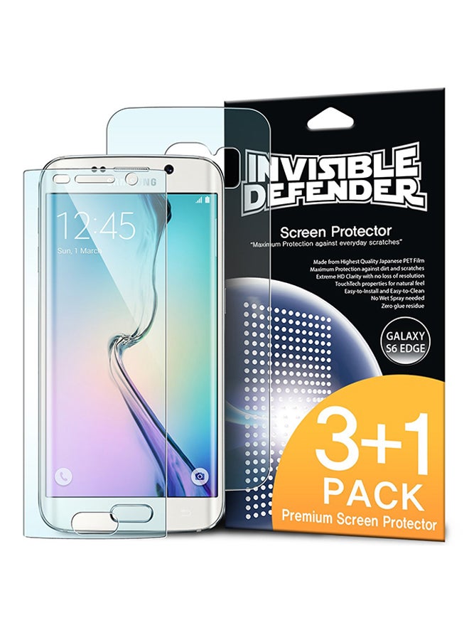 Ringke Pack Of 4 HD Clarity Invisible Defender Screen Guard For Samsung Galaxy S6 Edge Clear - Image 1