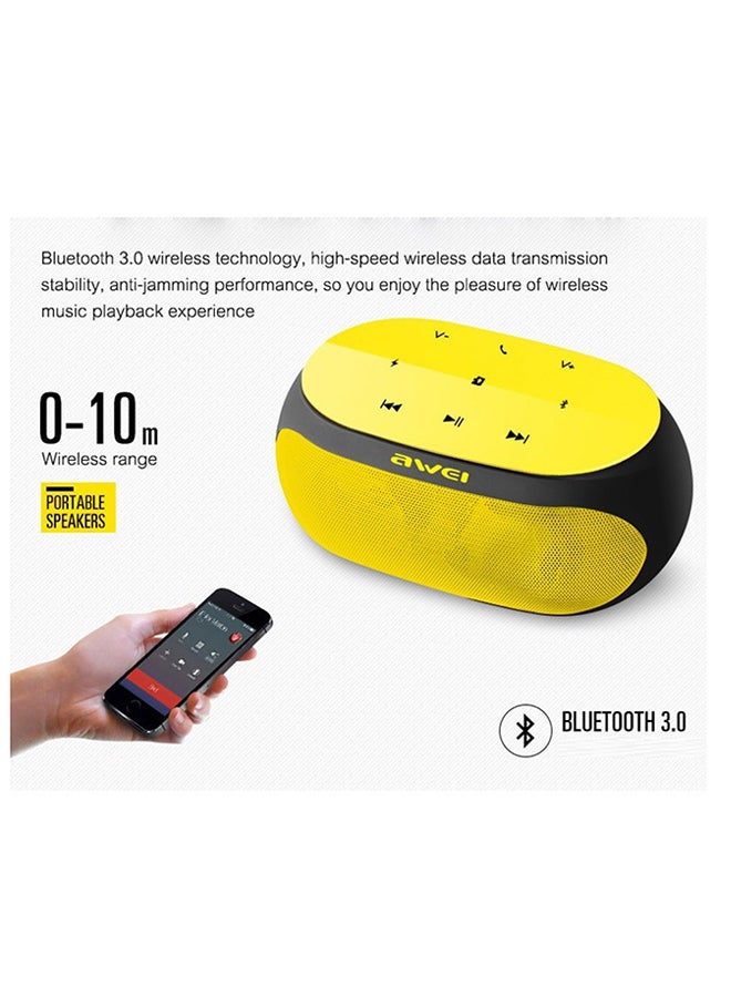 Awei Y200 Portable Bluetooth Wireless Speaker Yellow - Image 3