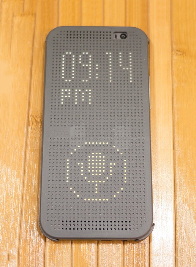 HTC - Dot View Flip Case With Screen Protector For HTC One M8 Grey - Image 1