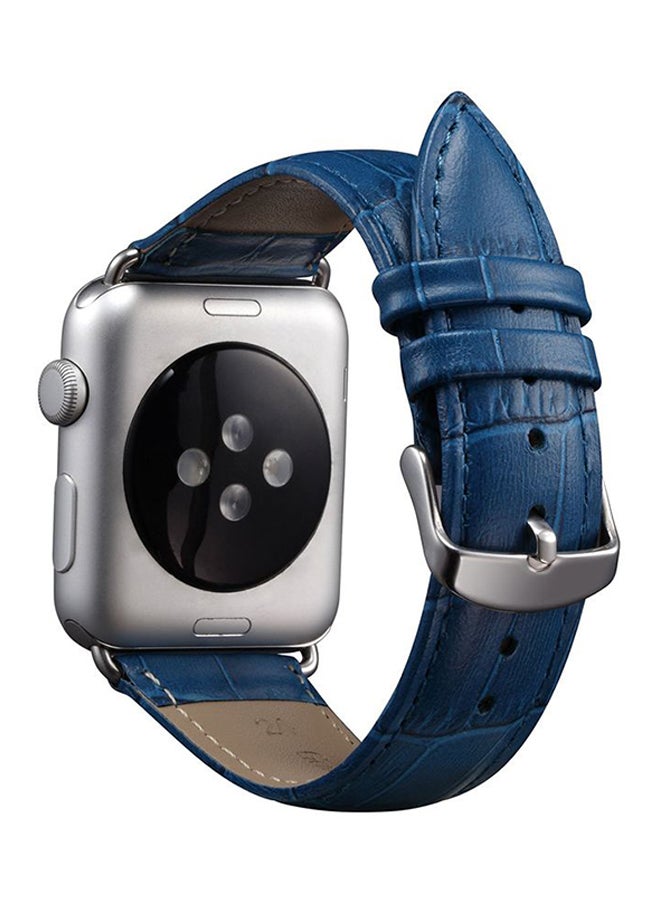 Ozone - Leather Wristband Strap For Apple Watch 42mm Blue - Image 1
