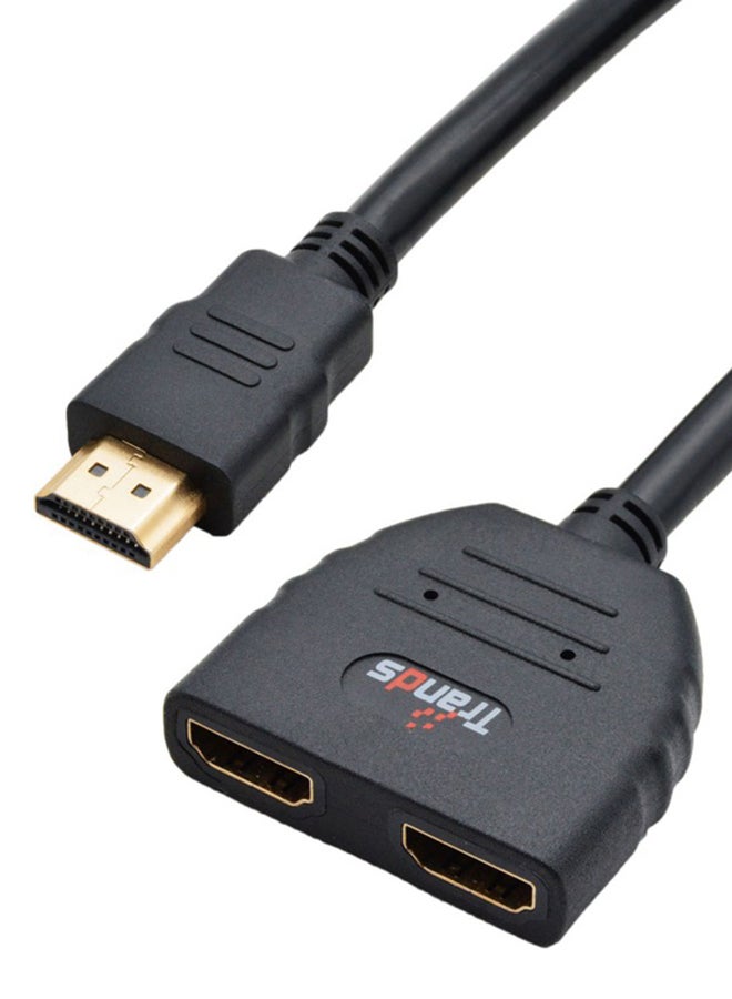 تراندز سلك إتش دي أم آي متفرع 1 في 2 أوت إتش دي أم آي ذكر إلى ديول أنثى أسود - Image 2