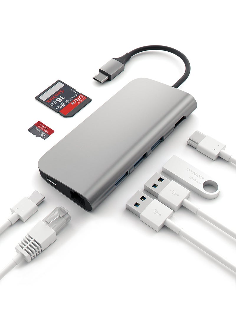SATECHI Type-C Multi-Port Adapter 4K With Ethernet Space Grey - Image 3