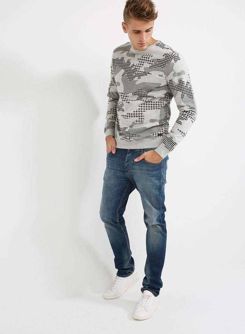 Lois - Camouflage Crew Neck Sweatshirt Military Print - Image 1
