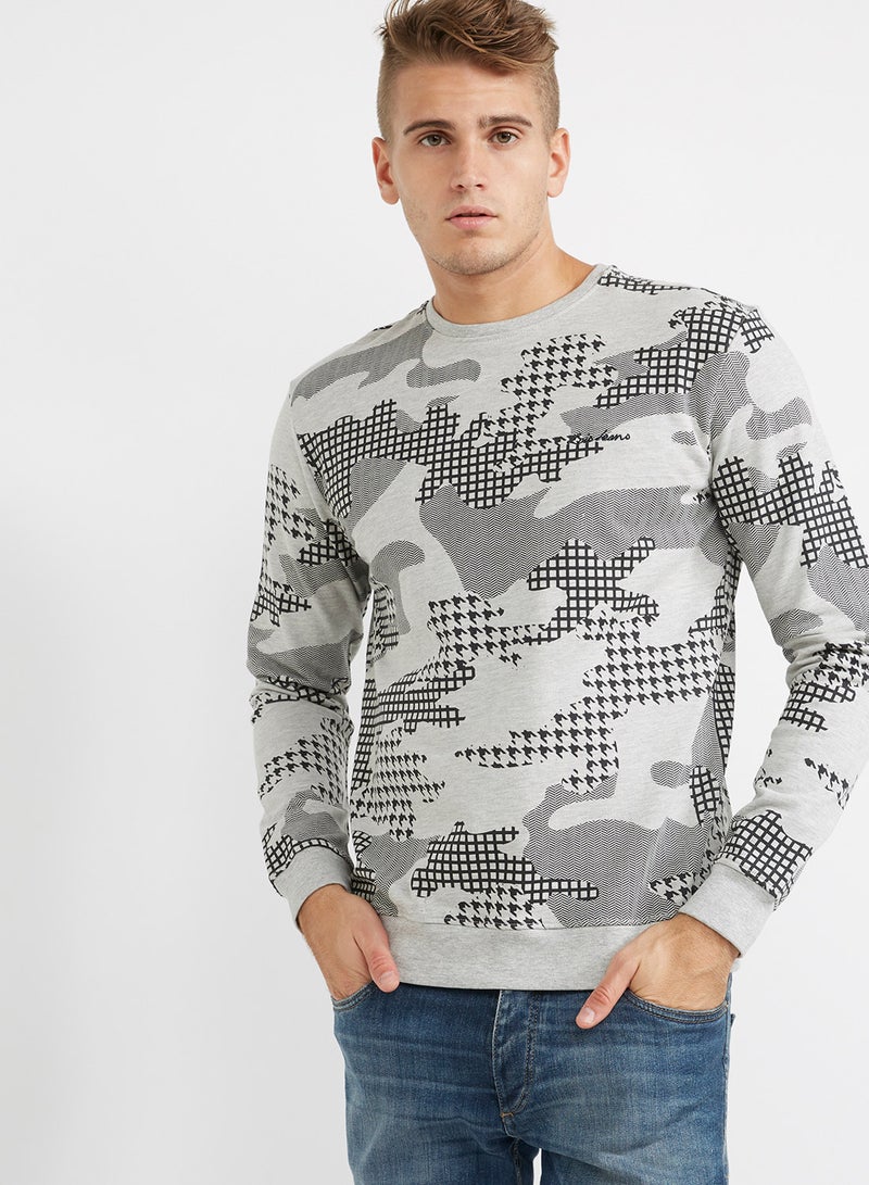 Lois - Camouflage Crew Neck Sweatshirt Military Print - Image 1