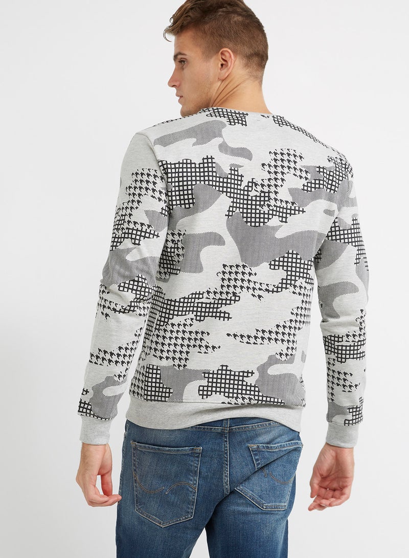 Lois - Camouflage Crew Neck Sweatshirt Military Print - Image 1