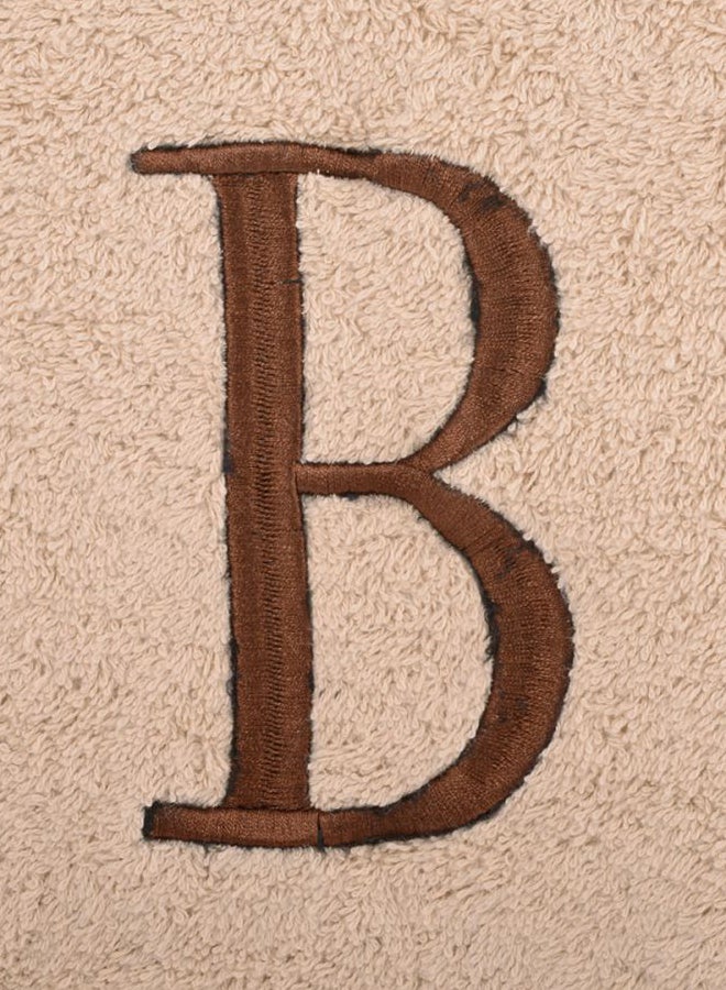 Style Premiere Embroidered B Bath Towel Beige 76x140cm  - Image 3