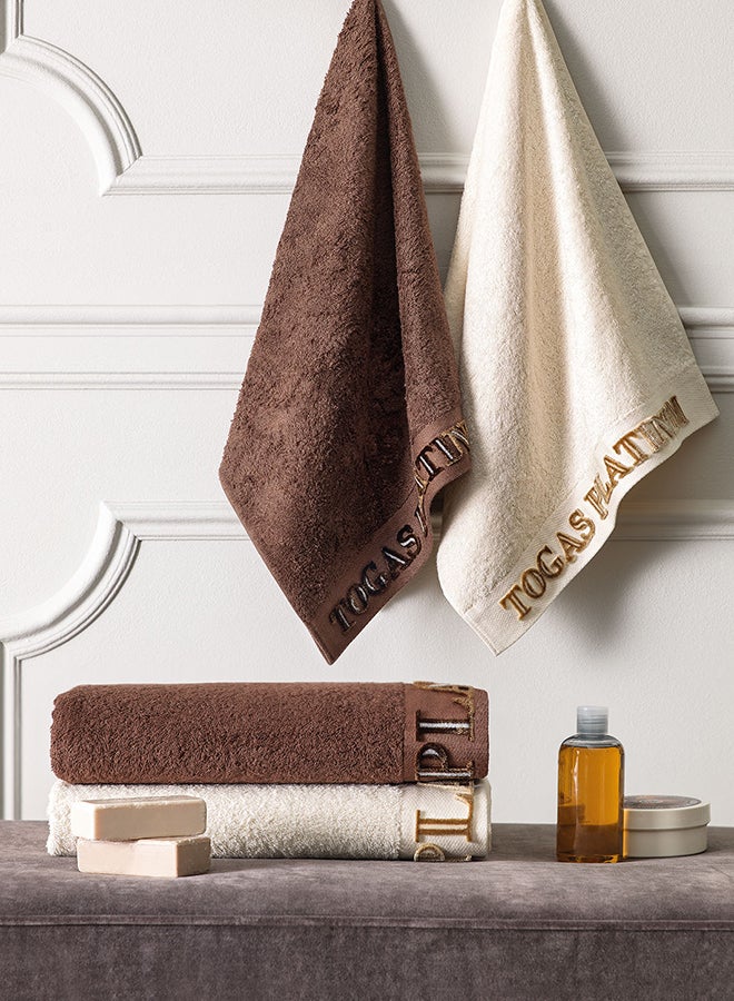 Togas Set of 2 Platinum Towels Brown/Beige 50x100centimeter  - Image 3