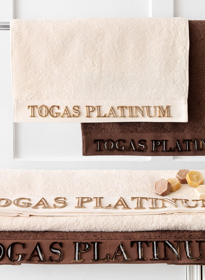 Togas Set of 2 Platinum Towels Brown/Beige 50x100centimeter  - Image 4