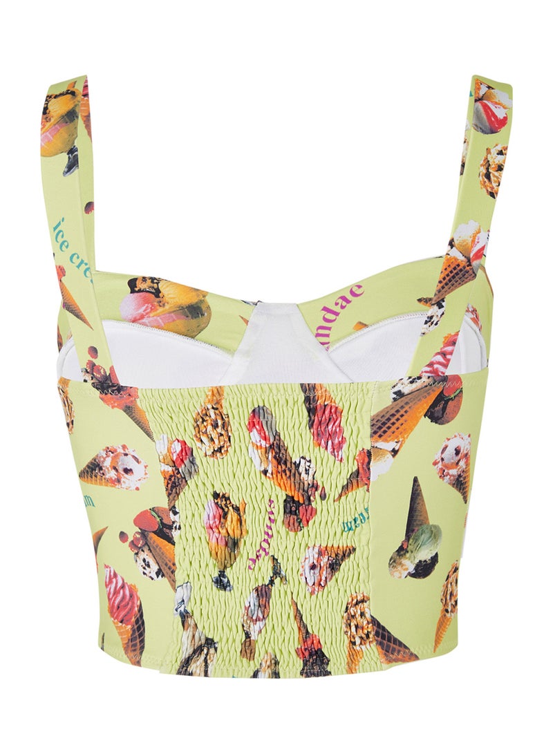 LA BELLE REBELLE Janie Jones Ice Cream Top Yellow/Blue/Pink  - Image 2