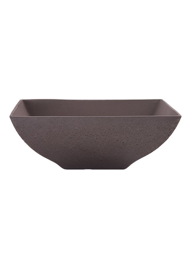 The Little Green House Square Sandstone Pot Brown 13.5cm 