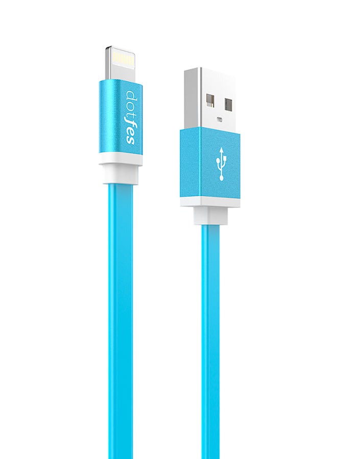 dotfes Colorful Noodles Type Lightning To USB Cable Blue