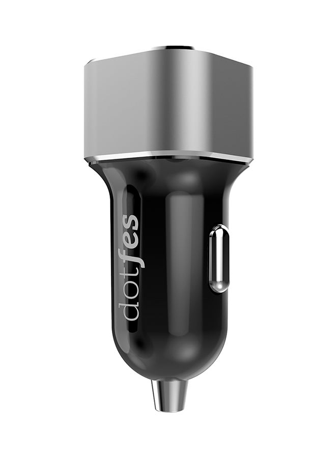 dotfes Dual Ports Metal Car Charger Grey - Image 3