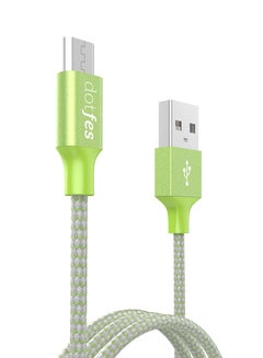dotfes Colorful Weave Type Micro USB To USB Cable Green 