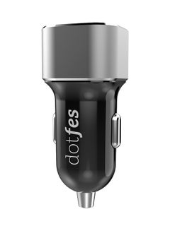 dotfes Dual Ports Metal Car Charger Grey  - Image 2
