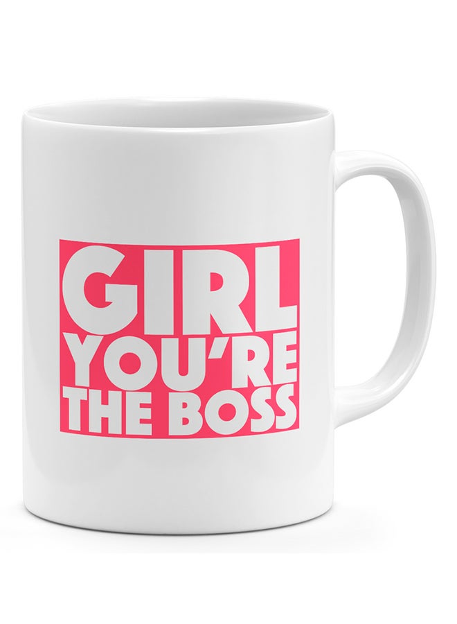 LOUD UNIVERSE - Girl You Are The Boss - Coffee Mug White - Image 1