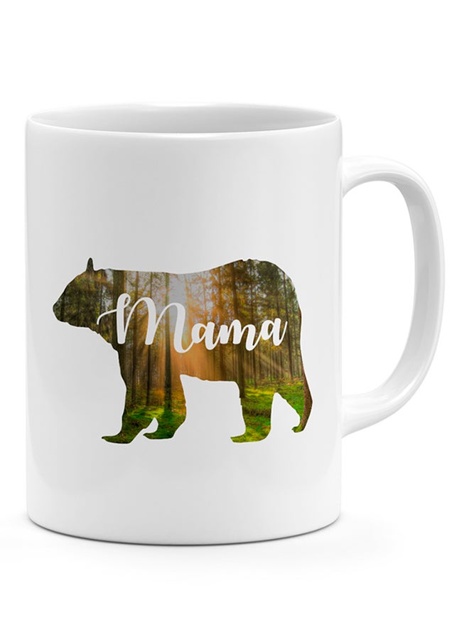 لاود يونيفيرس قدح قهوة - بتصميم خشبي للدبة الأم أبيض