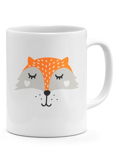 LOUD UNIVERSE Cute Cartoonist Fire Fox Face Coffee Mug White 