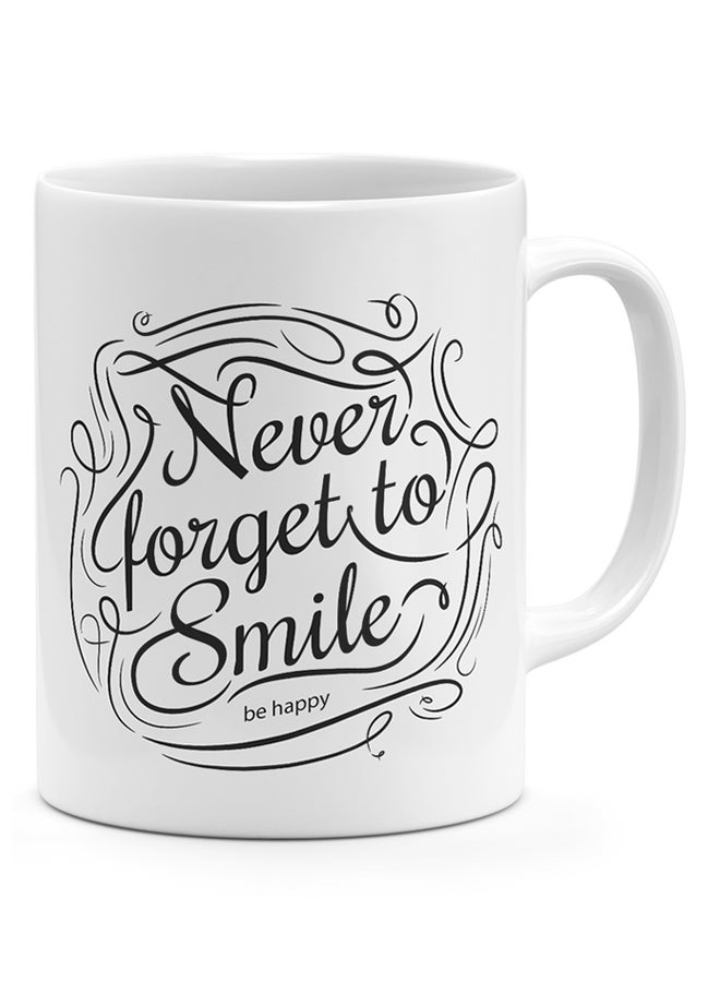 LOUD UNIVERSE Never Forget To Smile - Coffee Mug White 