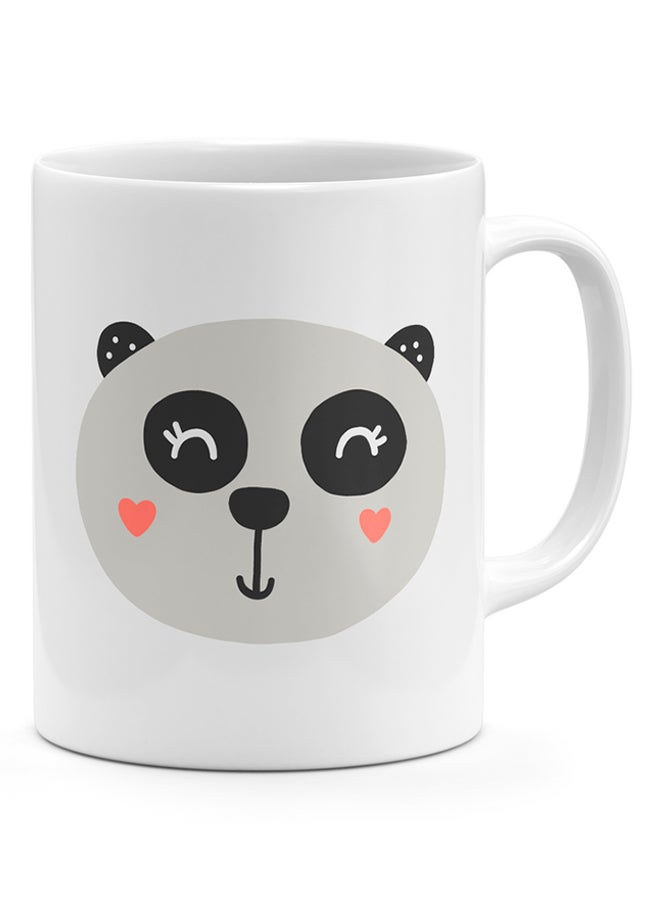 LOUD UNIVERSE Cute Cartoonist Panda Face Coffee Mug White