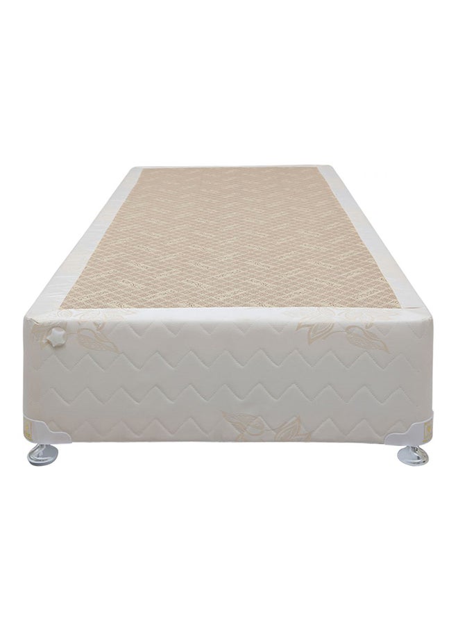 Danford - Relaxing Devan Bed With Spring Mattress Off White 90_x_190 cm, 90x190centimeter - Image 1