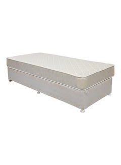 Relaxing Devan Bed With Spring Mattress Off White 90_x_190 cm, 90x190centimeter