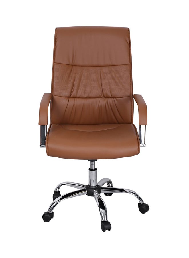 AE Leather Office Chair With Wheels Brown 85x65x85centimeter  - Image 1
