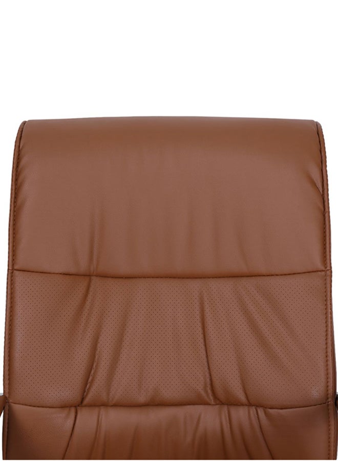 AE Leather Office Chair With Wheels Brown 85x65x85centimeter  - Image 4