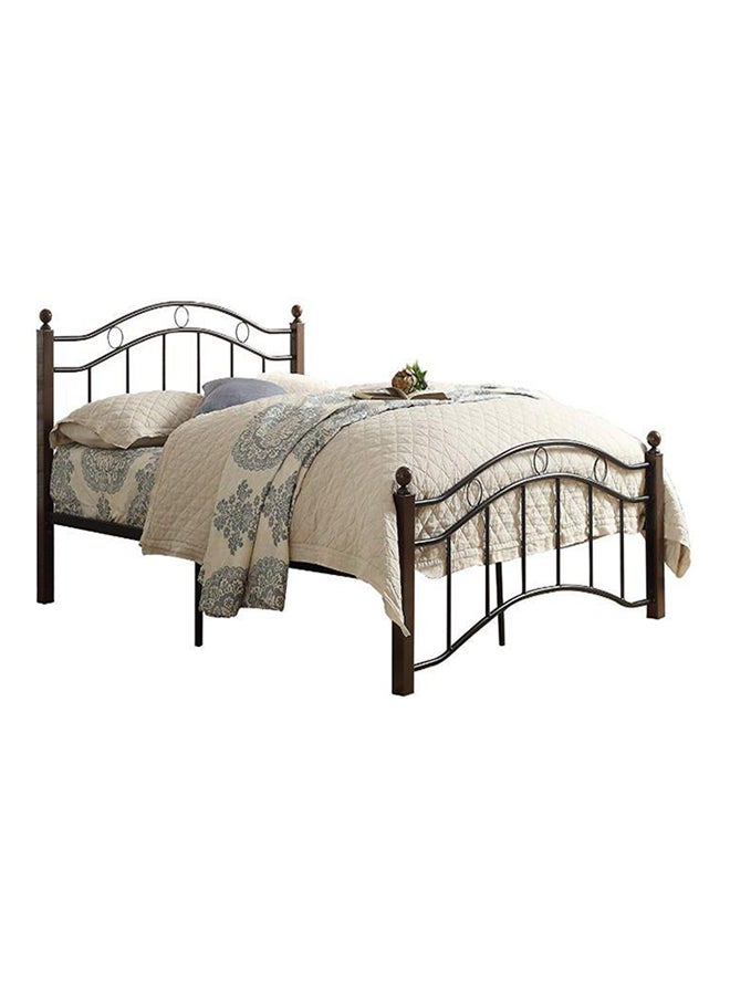 AE King Wooden Steel Bed With Medicated Mattress Multicolour 180x190centimeter 