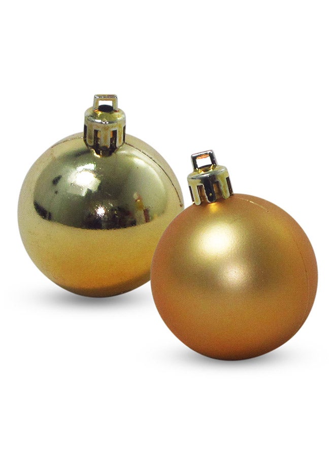 CHRISTMAS MAGIC Set Of 12 Shiny And Matt Christmas Balls Gold 5centimeter 