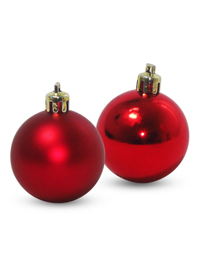 طقم من 12  كرة كريسماس مات ولامعة أحمر 5Ø³Ù†ØªÙŠÙ…ØªØ±