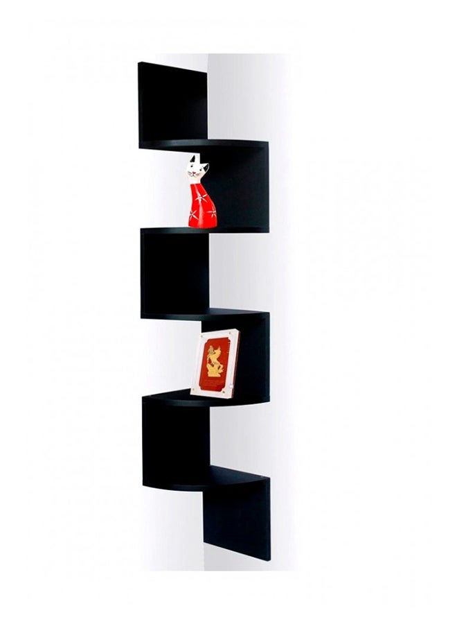 MARGOUN - Zig Zag Floating Wall Corner Shelf Black 123x19x19centimeter - Image 1