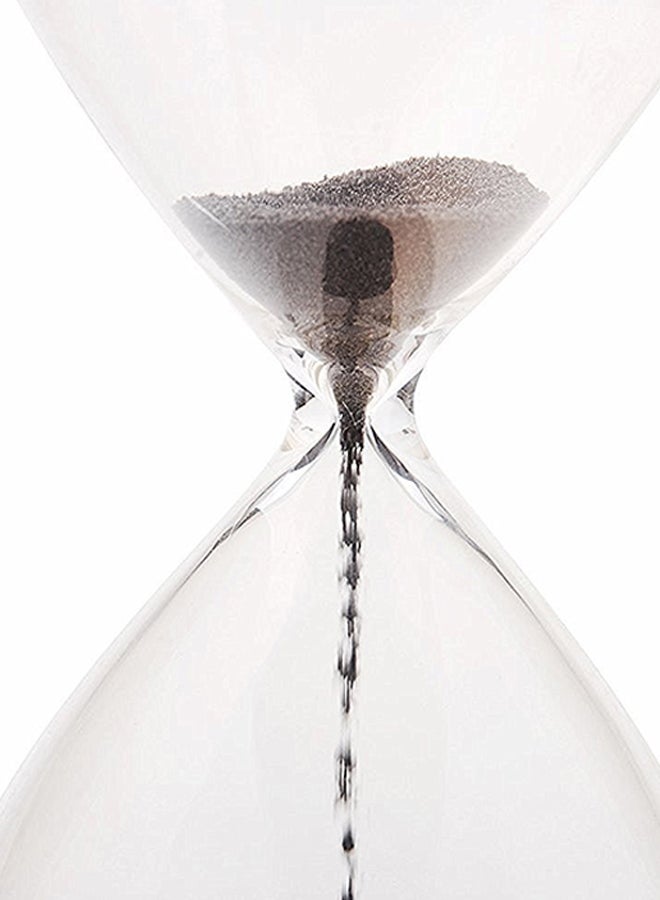 MARGOUN Decorative Magnetic Glass Sand Timer Clear/Beige/Black - Image 3