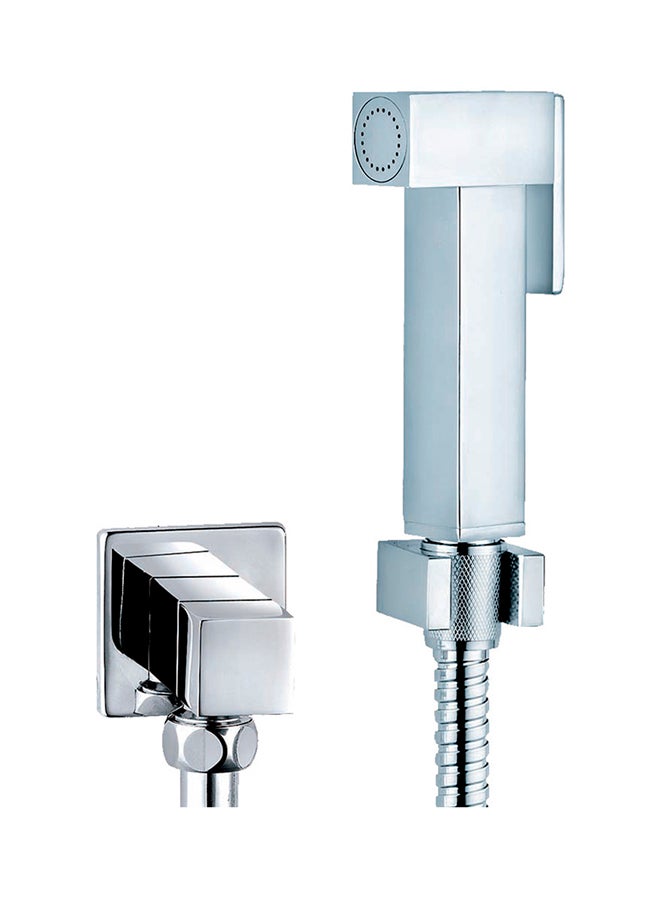 milano Decent Brass Shattaf Set With Angle Valve Kit Chrome Standard - Image 1