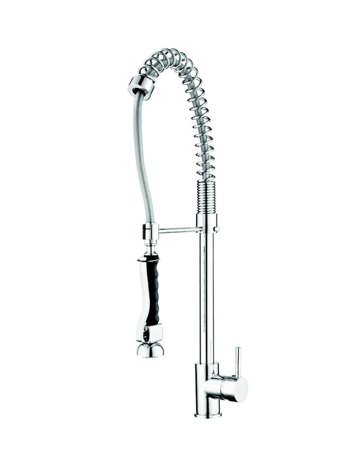 milano - Spring Pullout Kitchen Sink Mixer Silver Standard - Image 1