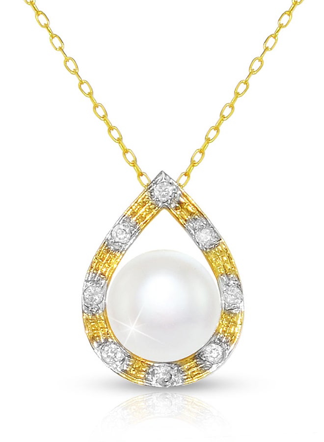 فيرا بيرلا قلادة من الذهب عيار 18 قيراط بدلاية مرصعة باللؤلؤ والألماس - Image 1