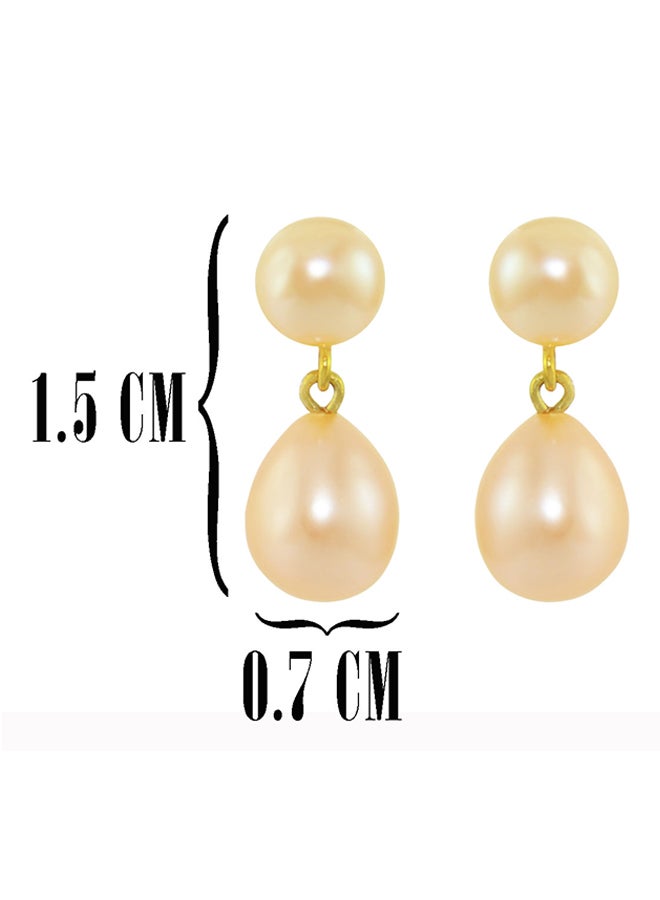 Vera Perla 18 Karat Gold Pearl Dangle Earrings - Image 3