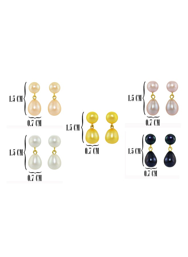 Vera Perla Pair Of 5 18 Karat Gold Pearl Earrings - Image 3