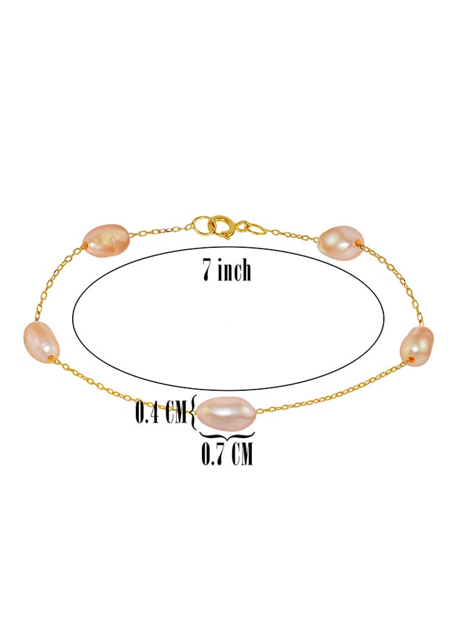 10 Karat Gold Pearl Studded Bracelet