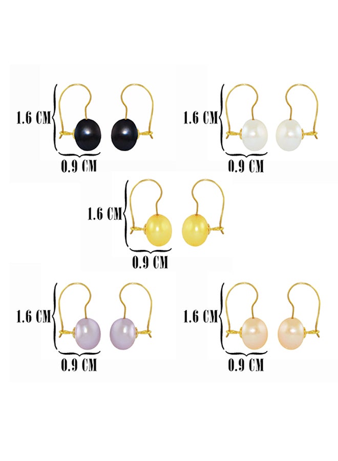 Vera Perla Pair Of 5 10k Gold Button Pearl Earrings - Image 3