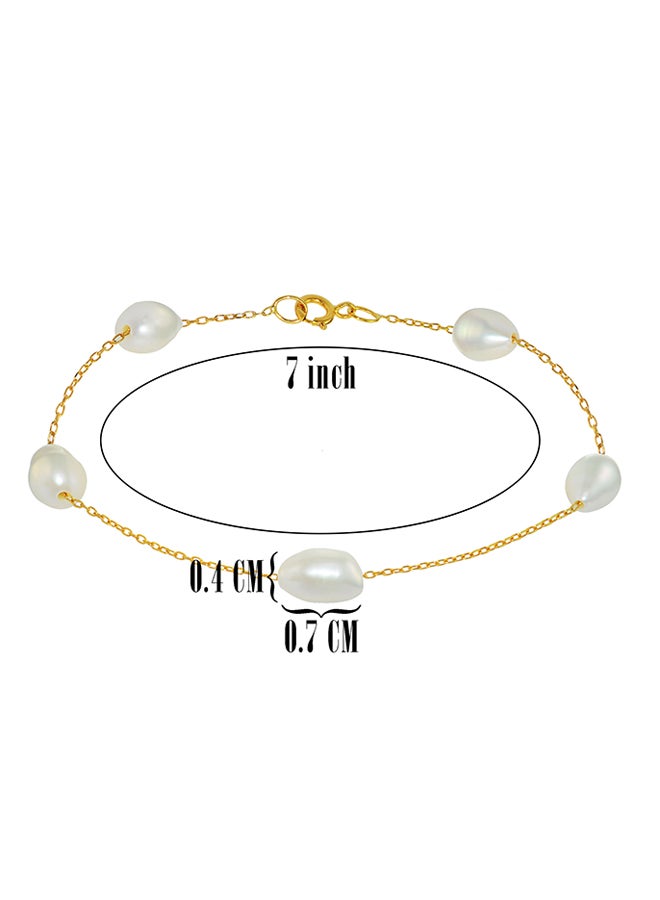 10 Karat Gold With Pearls Bracelet - v1510063954/N12710416A_4