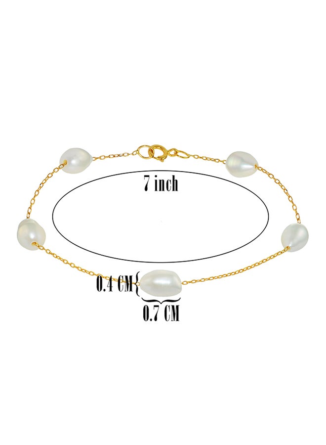 Vera Perla 10 Karat Gold Pearl Bracelet - Image 3
