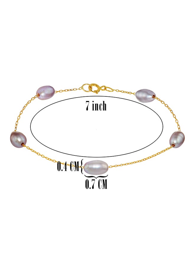 Vera Perla - 10 Karat Gold Pearl Bracelet - Image 1