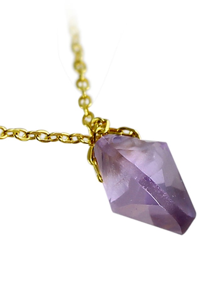 Vera Perla - 10 Karat Gold Amethyst Pendant Necklace - Image 1