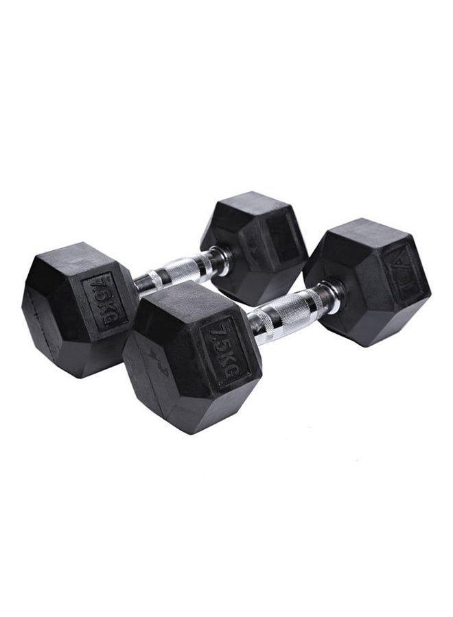 TA SPORTS Set Of 2 Hex Dumbbells - 2x7.5kg 7.5kg  - Image 1