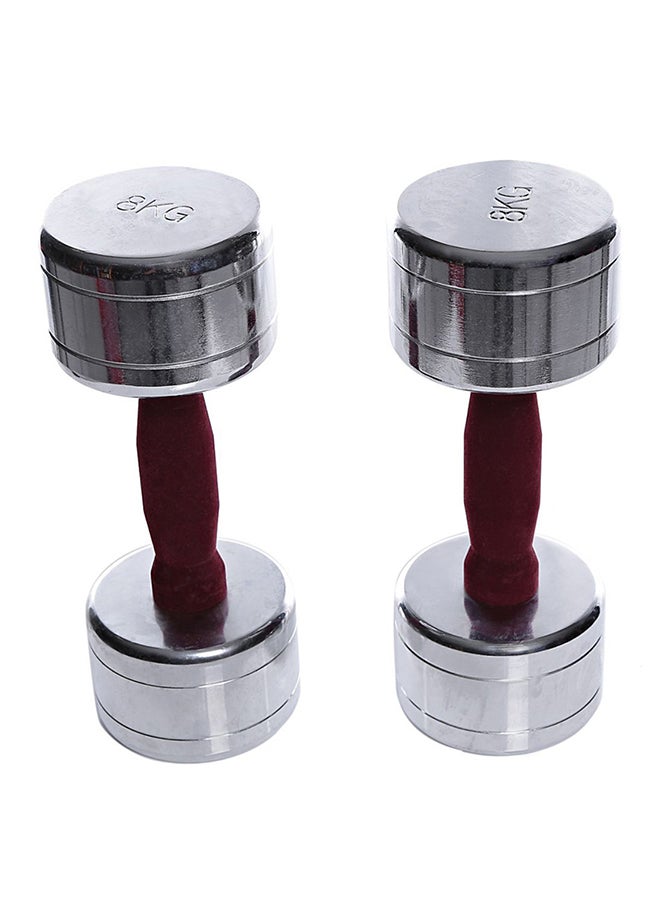 TA SPORTS Set Of 2 Tufted Handle Dumbbells 2x8kg - Image 4